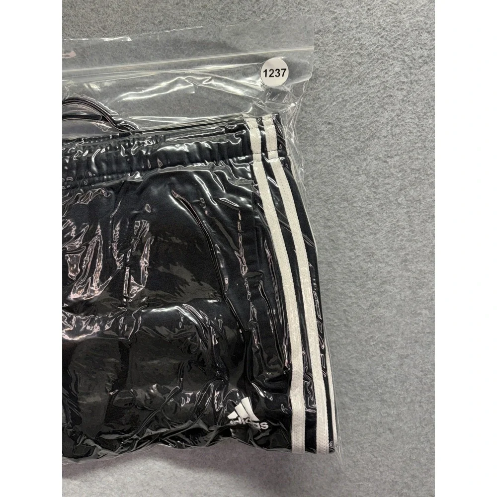Adidas Mens Essentials 3-Stripes Fleece Pants Black White IC4472 XL